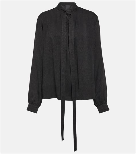 givenchy creation silk long sleeve|Givenchy long sleeve silk blouse.